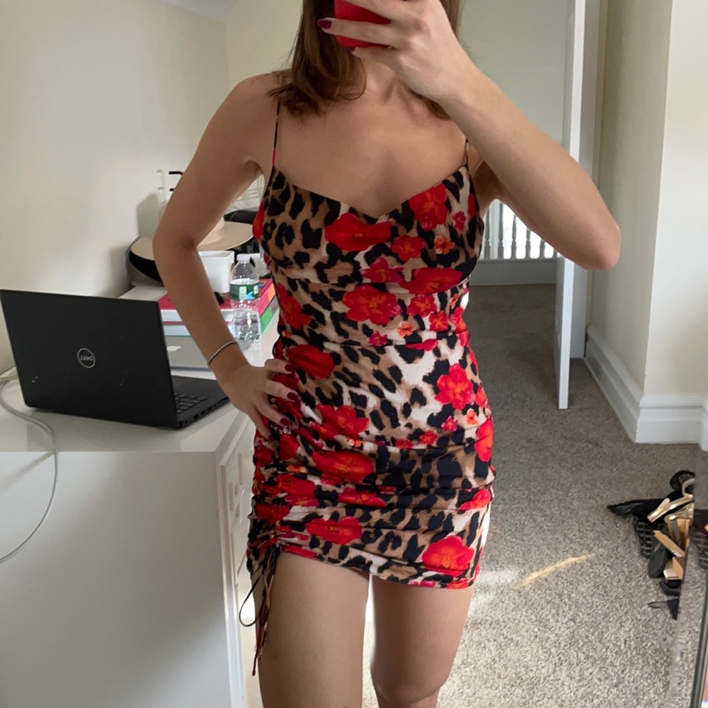 Superdown leopard cheetah mini dress